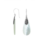 AE-1121-MOP Sterling Silver Fancy Shape Earring With Mother Of Pearl Jewelry Bali Designs Inc